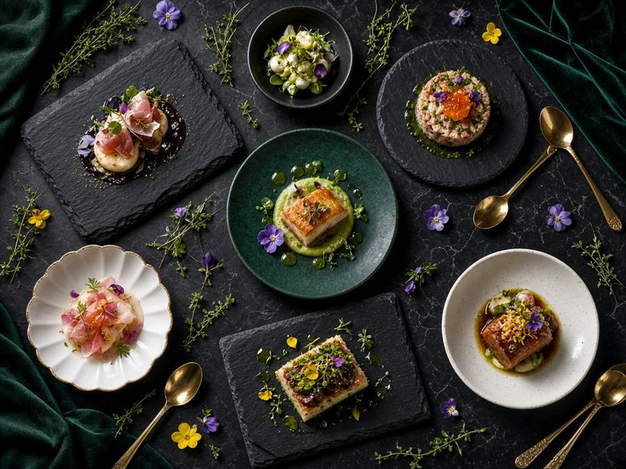 Sélection de plats gastronomiques